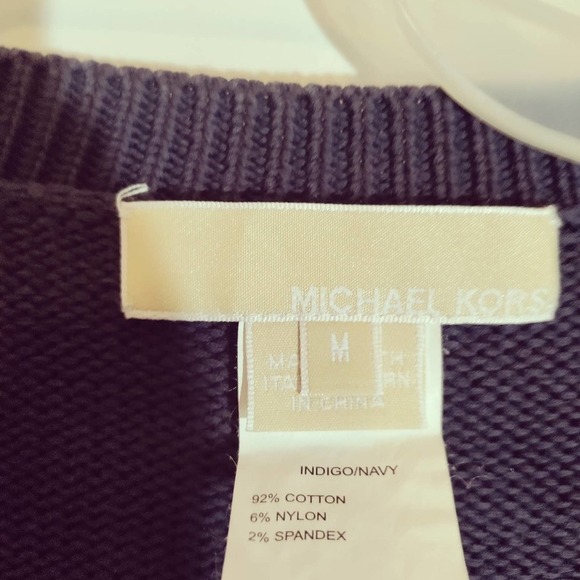 Micheal Kors navy blue mini cardigan sweater size medium - Picture 2 of 3